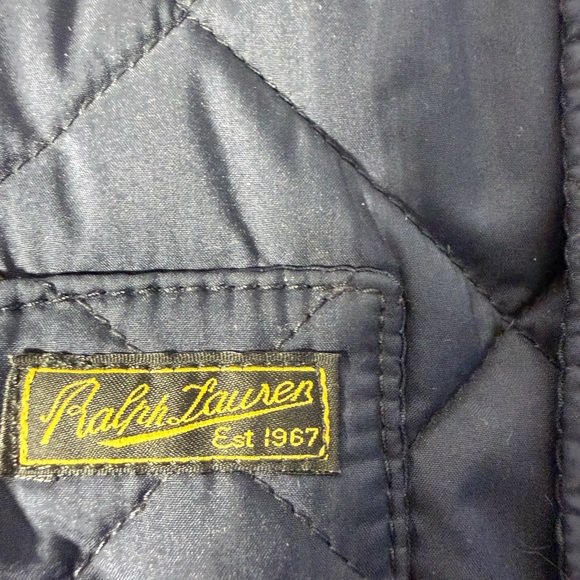 Ralph Lauren Quilted Barn Jacket in Navy and Brown 3T - Picture 4 of 6